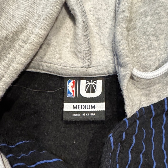 Golden State Warriors Navy and Royal Pinstripe Hoodie - Picture 3 of 3